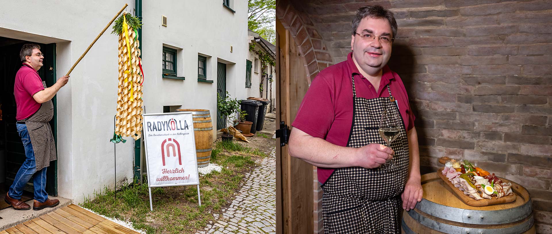 Essen und trinken beim Buschenschank Radykölla von Heli Winkler in der Kellergasse Radyweg in Poysdorf