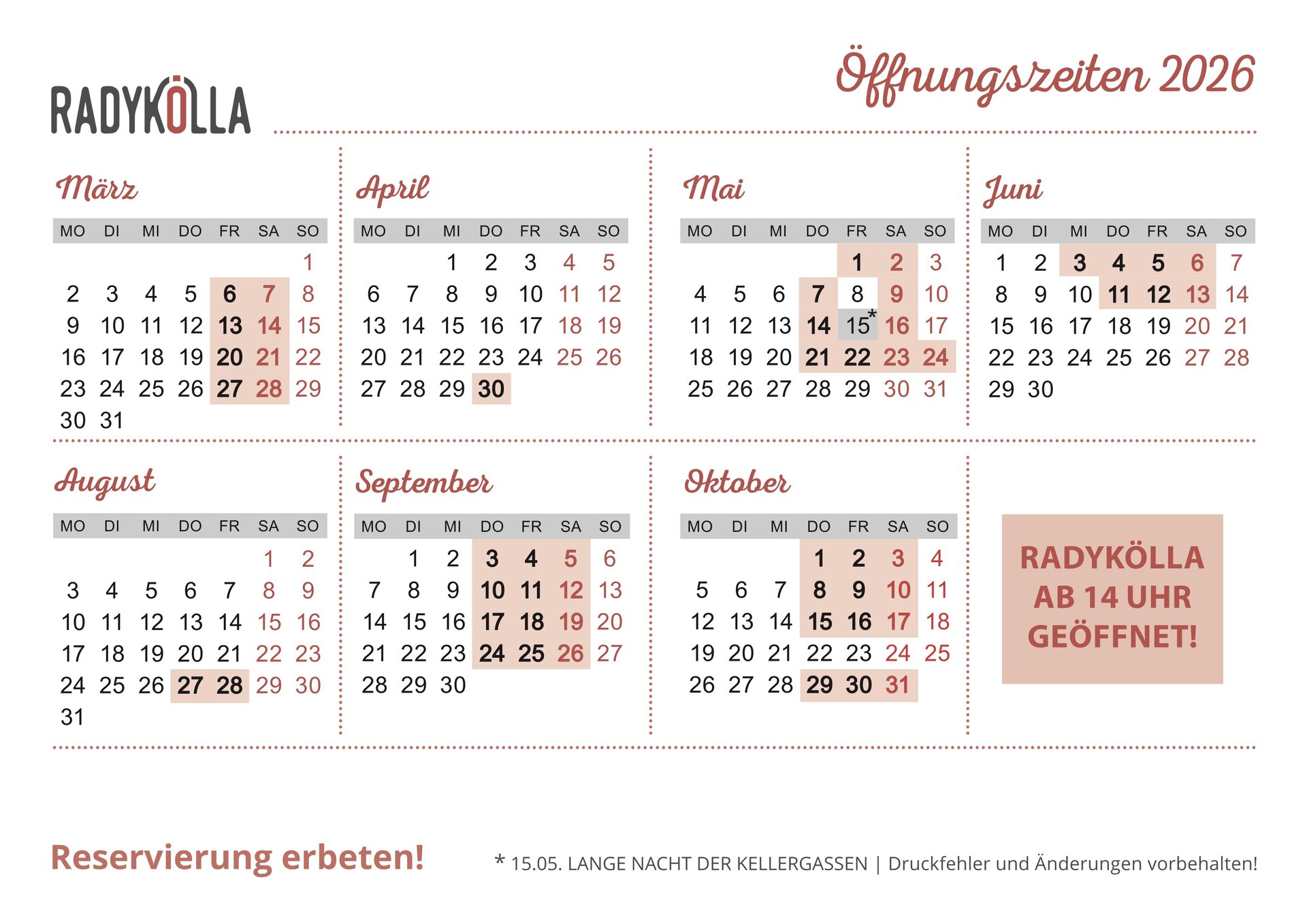 Radykölla Öffnungszeiten 2026